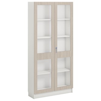 Norden FSC materialskåp 2 hela glas B100xH210xD32 vit