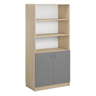 Norden FSC bokhylla med skåp B100xH210xD60 björk