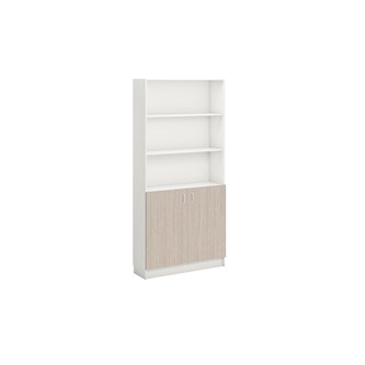 Norden FSC bokhylla med skåp B100xH210xD32 vit