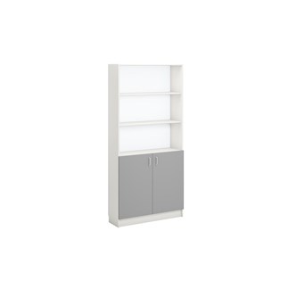 Norden FSC bokhylla med skåp B100xH210xD32 vit