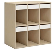 Norden elevskåp 6 fack/6 lådor B80xD45xH80 björk