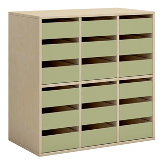 Norden elevskåp 18 lådor B80xD45xH80 björk