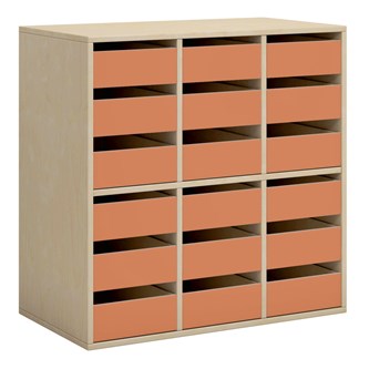 Norden elevskåp 18 lådor B80xD45xH80 björk