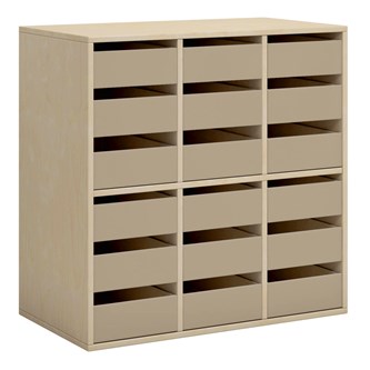 Norden elevskåp 18 lådor B80xD45xH80 björk