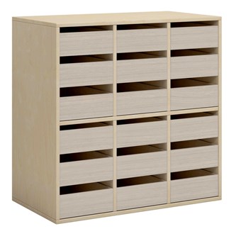 Norden elevskåp 18 lådor B80xD45xH80 björk