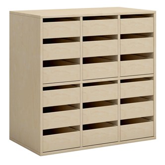 Norden elevskåp 18 lådor B80xD45xH80 björk