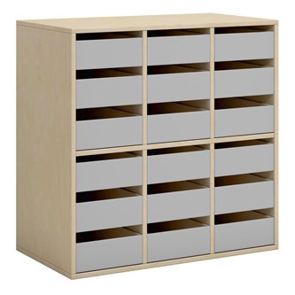 Norden elevskåp 18 lådor B80xD45xH80 björk