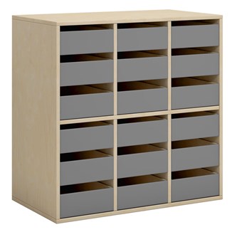 Norden elevskåp 18 lådor B80xD45xH80 björk