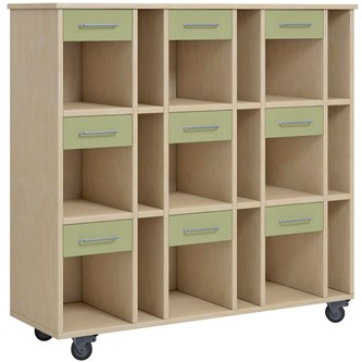 Norden elevvagn 9 fack B120xD40xH117 björk