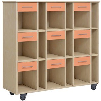 Norden elevvagn 9 fack B120xD40xH117 björk