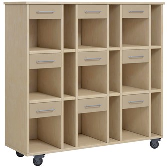 Norden elevvagn 9 fack B120xD40xH117 björk