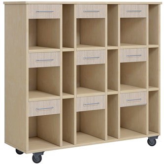 Norden elevvagn 9 fack B120xD40xH117 björk