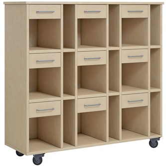 Norden elevvagn 9 fack B120xD40xH117 björk