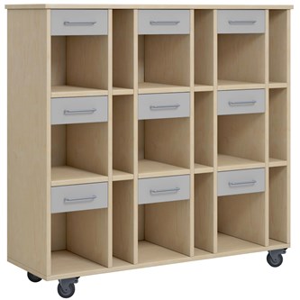 Norden elevvagn 9 fack B120xD40xH117 björk