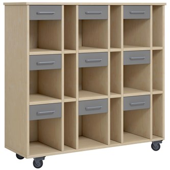 Norden elevvagn 9 fack B120xD40xH117 björk