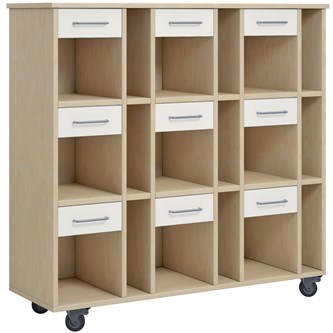 Norden elevvagn 9 fack B120xD40xH117 björk