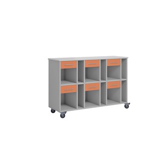 Norden elevvagn 6 fack B120xD40xH82 ljusgrå