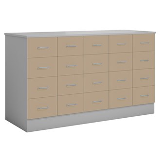 Norden köpmansdisk 20 lådor B152xD59xH89 ljusgrå