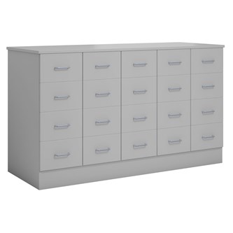 Norden köpmansdisk 20 lådor B152xD59xH89 ljusgrå