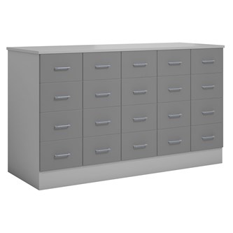 Norden köpmansdisk 20 lådor B152xD59xH89 ljusgrå