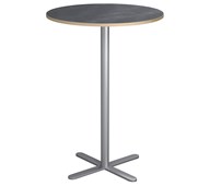 Pelarbord Cross X ø 70 cm akustik linoleum silverstativ