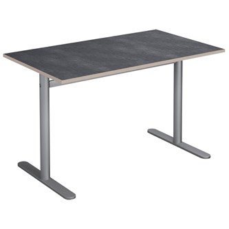 Pelarbord Cross T 120x60 cm akustik linoleum silverstativ