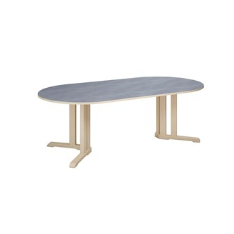 Bord Linnea akustik linoleum björk ovalt 200x100 cm