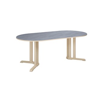 Bord Linnea akustik linoleum björk ovalt 200x100 cm