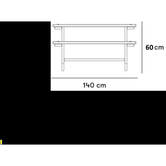 Bänkbord stål barn 140cm