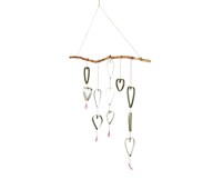 Silverhjärtan på tråd/pinne