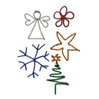 Glittriga figurer av piprensare