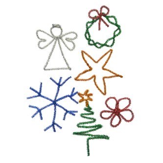 Glittriga figurer av piprensare