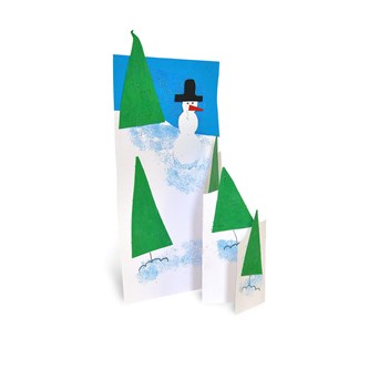 Veckat julkort med vinterlandskap