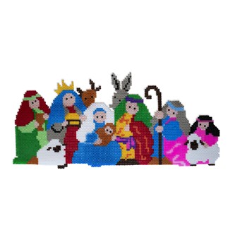 Julkrubba av pärlor