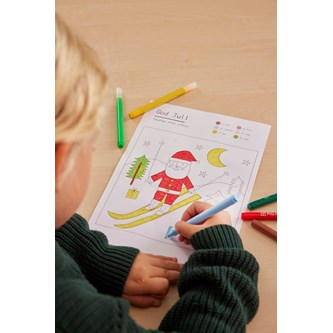 Gratismaterial, färglägg tomten med hjälp av siffror