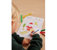 Gratismaterial, färglägg tomten med hjälp av siffror