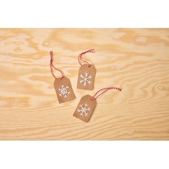 Etiketter med snöflinga