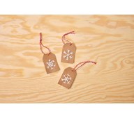 Etiketter med snöflinga