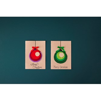 Julkort med filtkulor