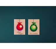 Julkort med filtkulor