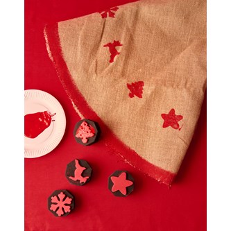 Julgransmatta med juldekor