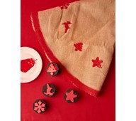 Julgransmatta med juldekor