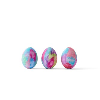 Ägg målade med akvarellpennor
