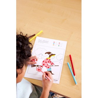 Påskbild, färglägg med siffror