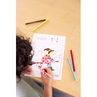 Påskbild, färglägg med siffror