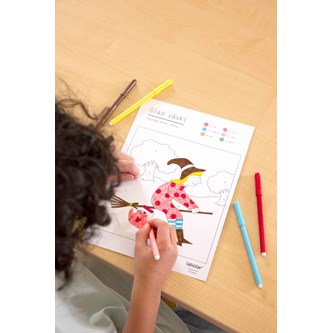 Påskbild, färglägg med siffror