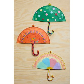 Paraply av papptallrik