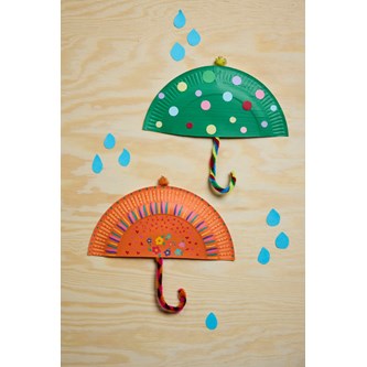 Paraply av papptallrik