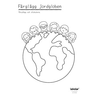 Färglägg jordgloben