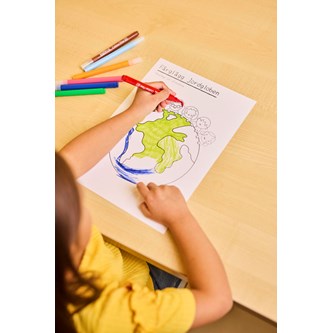 Färglägg jordgloben mall - gratis material